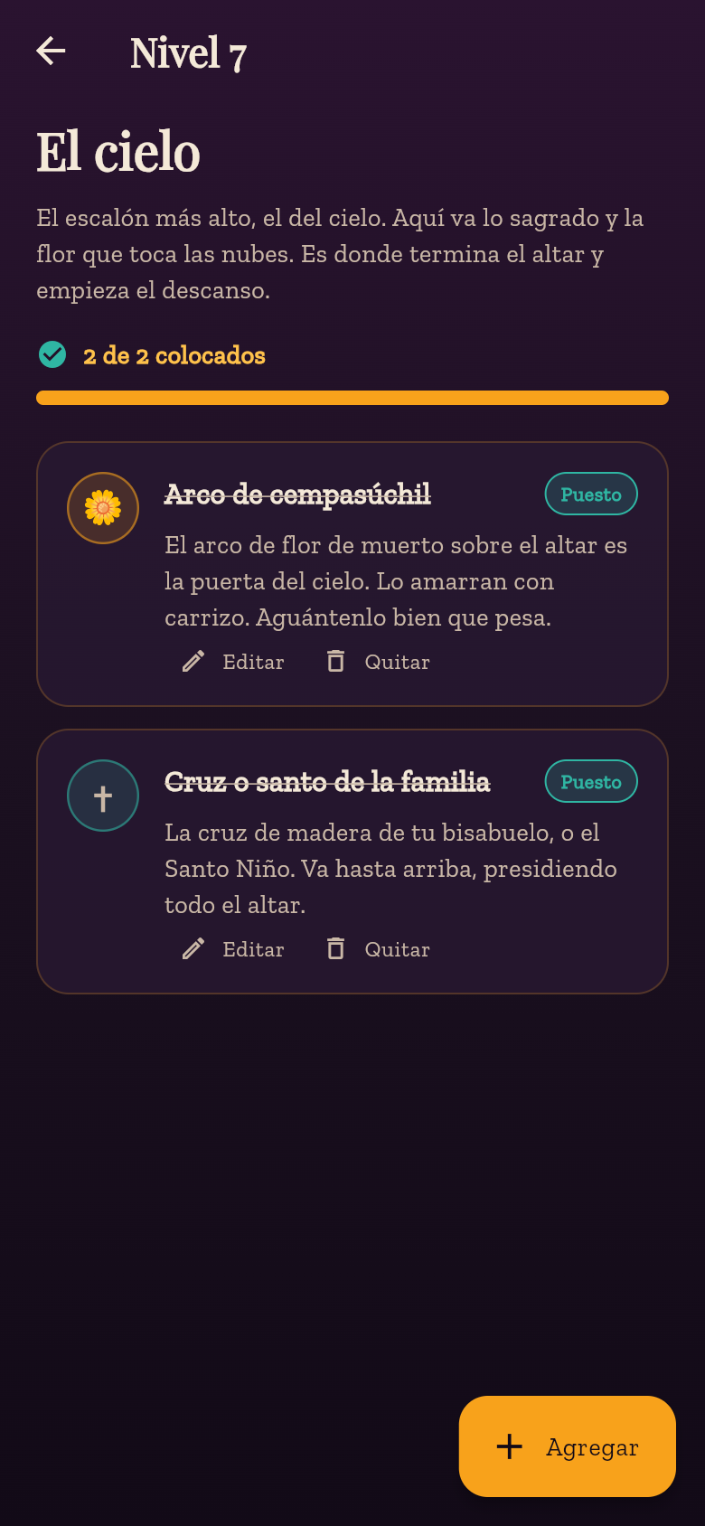 Ofrenda Plan — level-detail