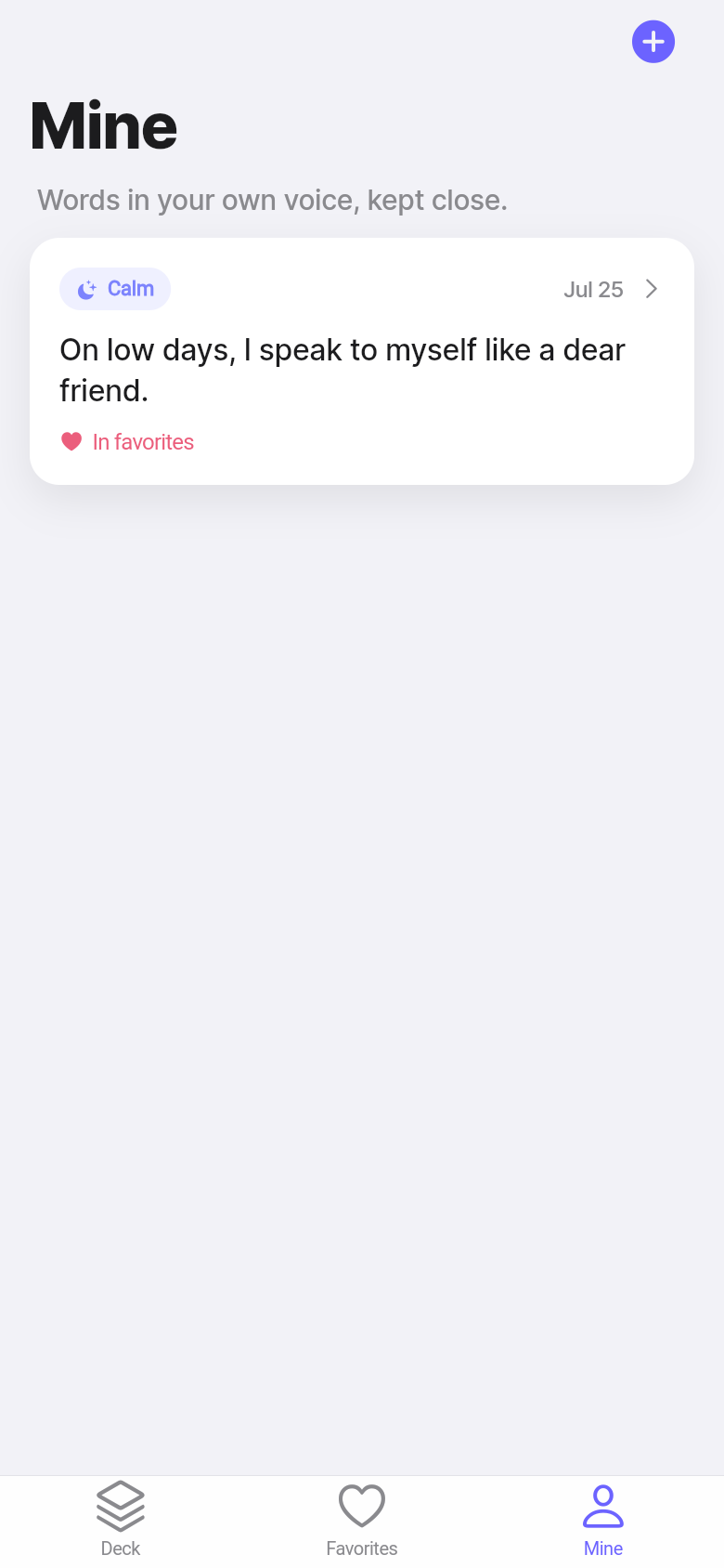 Kind Words — mine