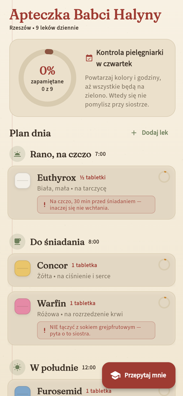 Babcia's Meds — quiz
