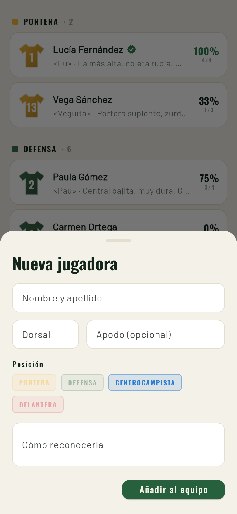 Raúl's Roster — cartas