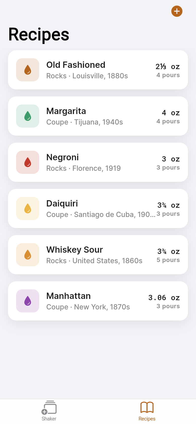 Pour Craft — recipes