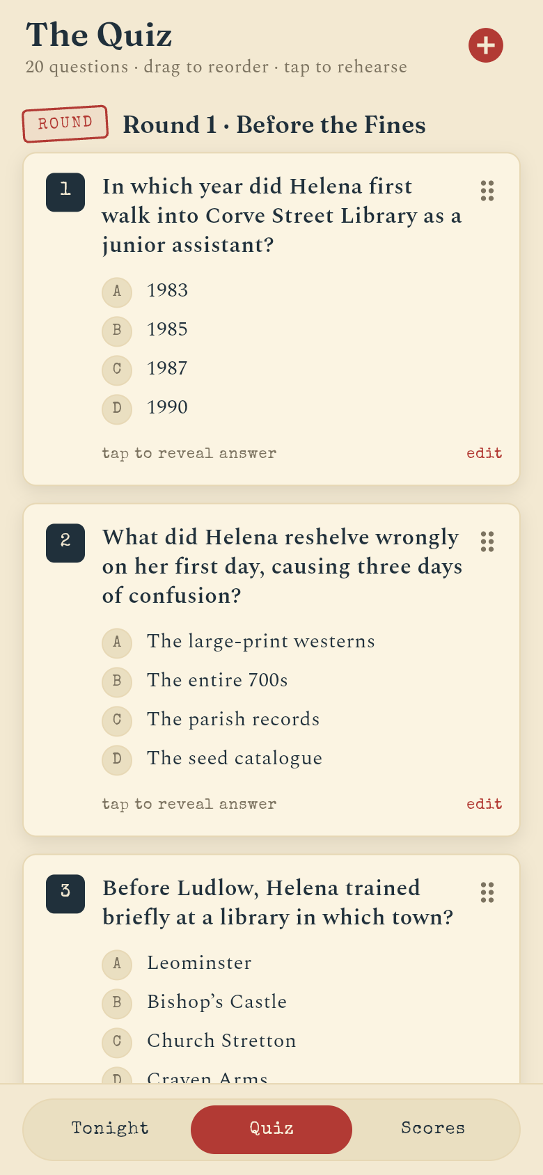 Helena's Send-off — quiz