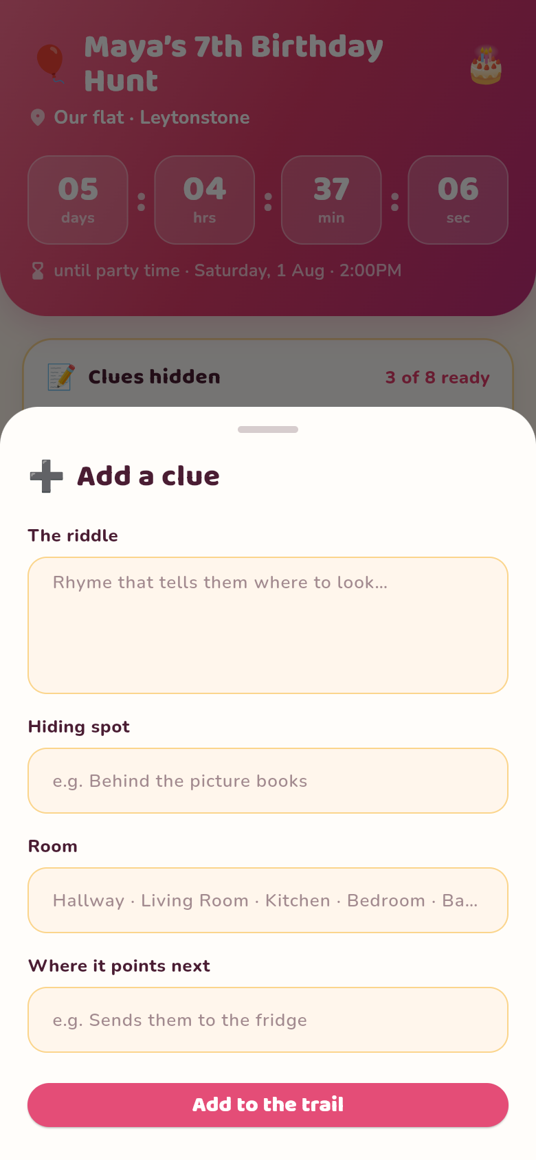 Maya's Hunt — add-clue