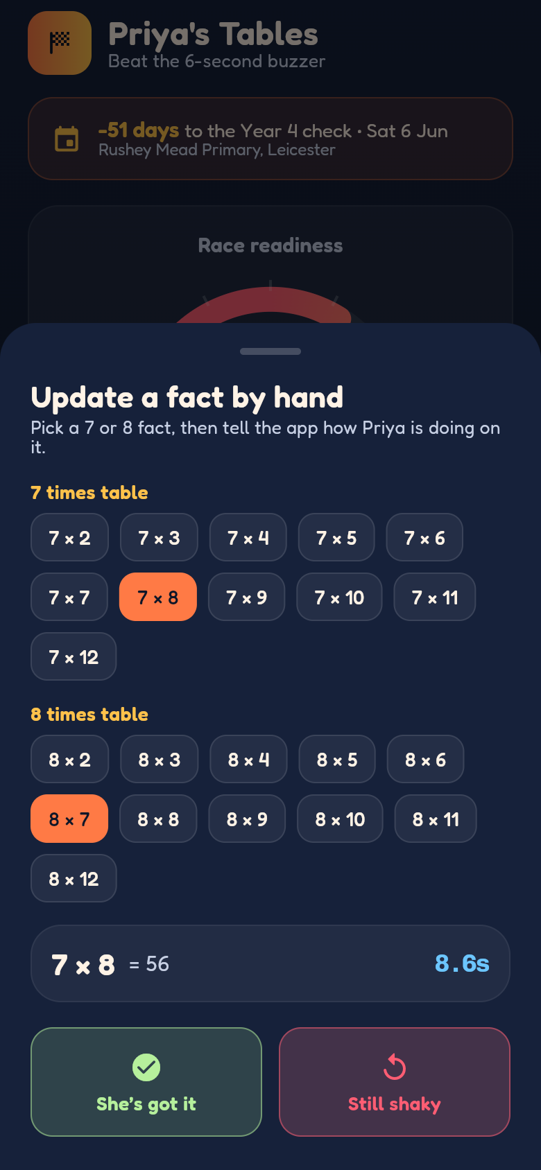 Priya's Tables — adjust-sheet