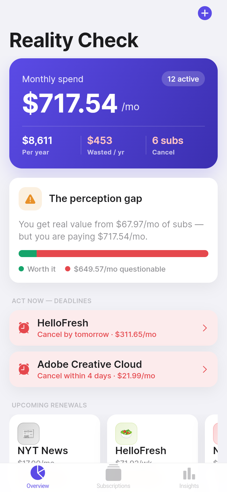 Subscription Reality — add-sheet